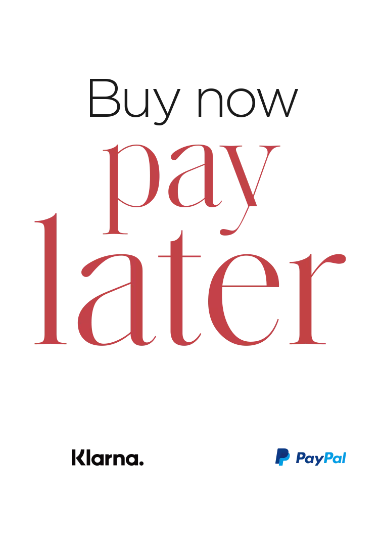 Text saying "Buy now pay later" plus Klarna and PayPal Logo